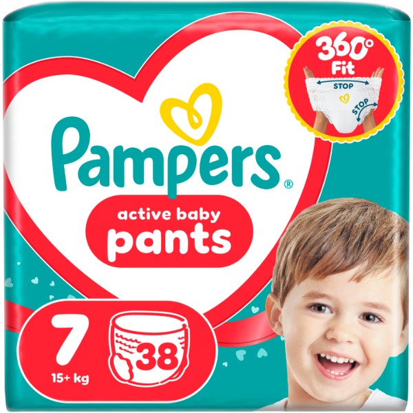 Фото - Одноразові підгузки-трусики Pampers Active Baby Pants Розмір 7 (15+ кг) 38 шт. (80815111)